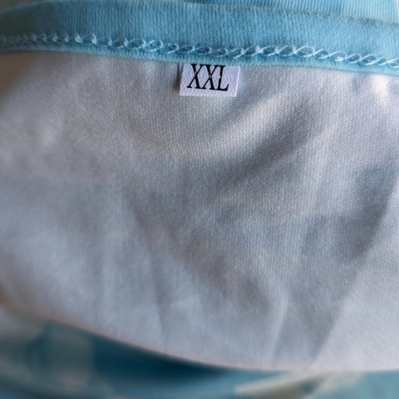 Blue with White Florals Flowy Spaghetti Strap V-Neck Maxi Dress Size XXL - Picture 7 of 9